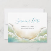 Strandshoreline Wasserfarbe Save the Date (Vorderseite)