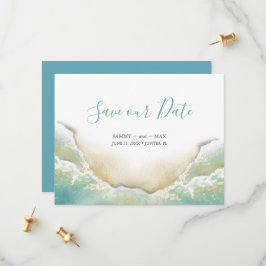 Strandshoreline Wasserfarbe Save the Date