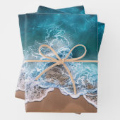 Strandshoreline-Wellen dekoupage Geschenkpapier Set (Beispiel)