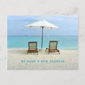 Strandsitze Neue Ankündigung Postkarte (Vorderseite)