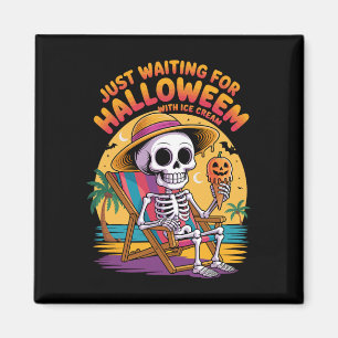 Strandskelett mit Eiscreme Halloween Summer Cou Magnet