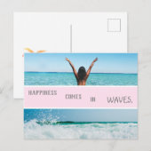 Strandsommerwellen tropische Vegetation Postkarte (Vorne/Hinten)