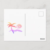 Strandsommerwellen tropische Vegetation Postkarte (Rückseite)