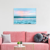 Strandsonnenaufgang Blau Rosa grüne Leinwand Kunst (Insitu (Wohnzimmer))