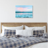 Strandsonnenaufgang Blau Rosa grüne Leinwand Kunst (Insitu (Schlafzimmer))