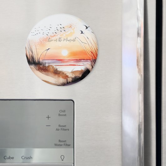 Strandsonnenuntergang mit Vögeln Magnet (In Situ (Kühlschrank))