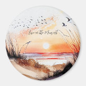 Strandsonnenuntergang mit Vögeln Magnet (Vorne)