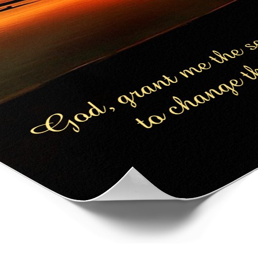 Strandsonnenuntergang Stille Gebet Poster (Ecke)