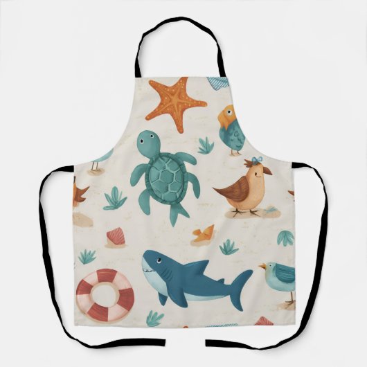 Strandspaziergang All-Over Print Schürze Geschenk (Vorderseite)