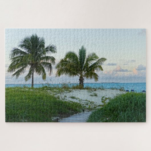 Strandspaziergang auf den Bahamas bei Sunset Puzzle (Horizontal)