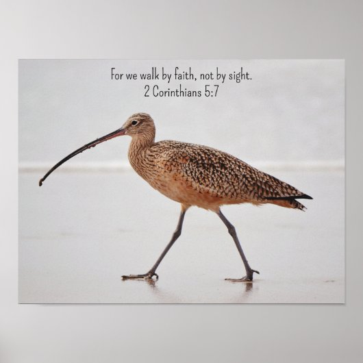 Strandspaziergang Bird and Bible Verse Art Poster (Vorne)