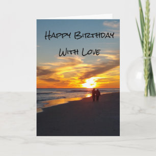 Strandspaziergang Ich liebe dich zum Geburtstag Karte