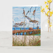 Strandspaziergang Karte (Gelbe Blume)