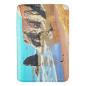 Strandspaziergang mit Hund im Face Rock Park in Ba Badematte (Vorderseite Vertikal)