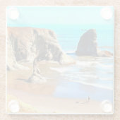 Strandspaziergang mit Hund im Face Rock Park in Ba Glasuntersetzer (Rückseite)