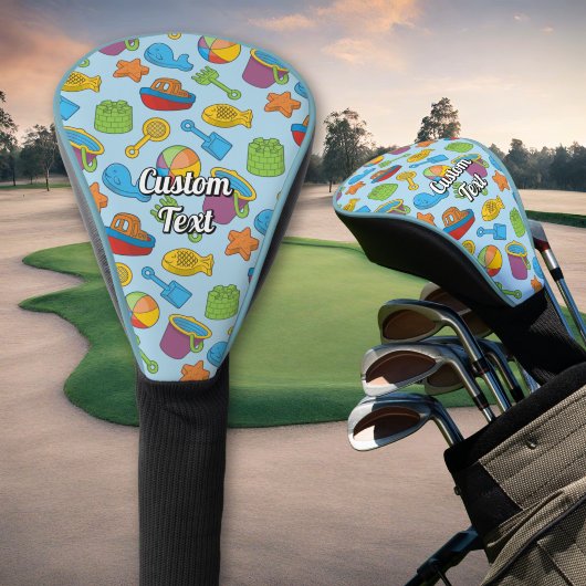 Strandspielzeug-Icons-Muster Golf Headcover