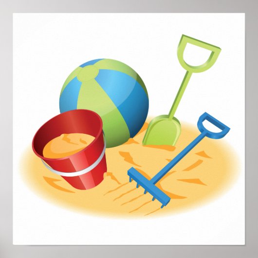 Strandspielzeug-Poster Poster (Vorne)