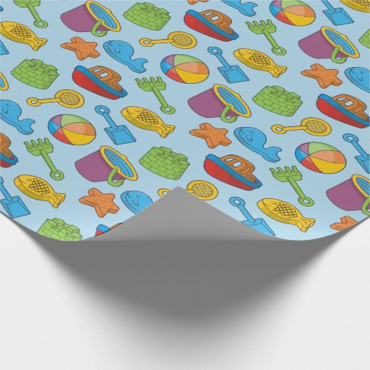Strandspielzeug-Symbole Geschenkpapier (Ecke)