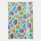Strandspielzeug-Symbole Geschirrtuch (Vertikal)