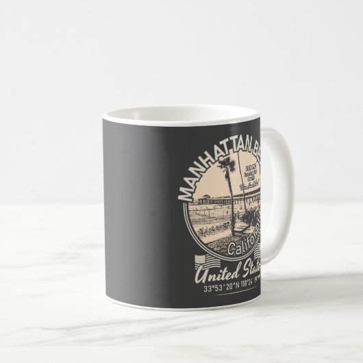 STRANDSTADT MANHATTAN - LOS ANGELES CALIFORNIA KAFFEETASSE (VorderseiteRechts)