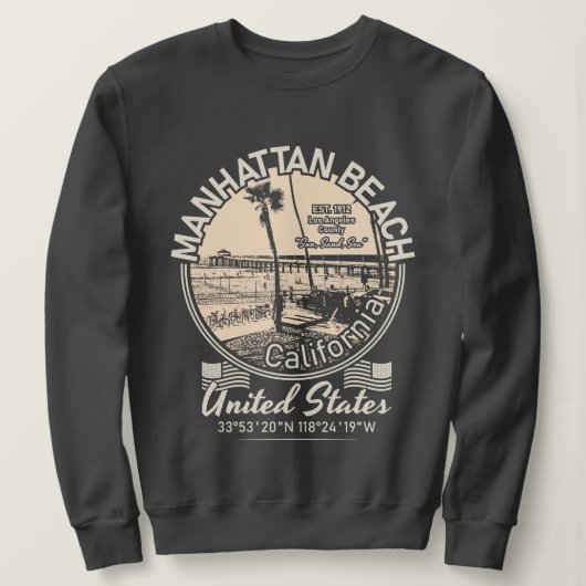 STRANDSTADT MANHATTAN - LOS ANGELES CALIFORNIA SWEATSHIRT (Design vorne)
