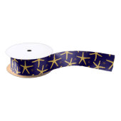 Strandstar Gemustert Navy Blue Satinband (Spule)