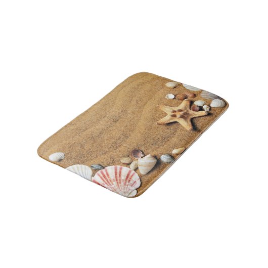 Strandstar und Muscheln Badematte (Schrägansicht)