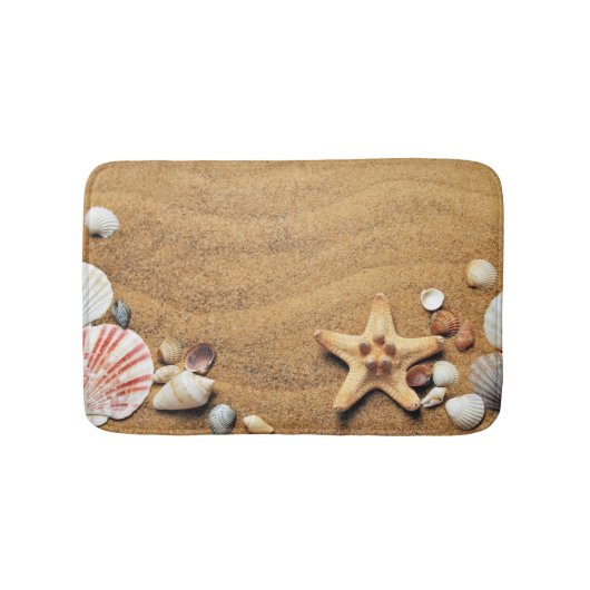 Strandstar und Muscheln Badematte (Vorderseite)
