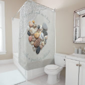 Strandsteine Herzensschuhwelle Positive Natur Duschvorhang (Beispiel)