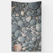 Strandsteine Muscheln Kies Felsen Malerei Banner (Vertikal)