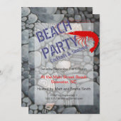 Strandsteine Muscheln Kies Felsen Malerei Einladung (Vorne/Hinten)