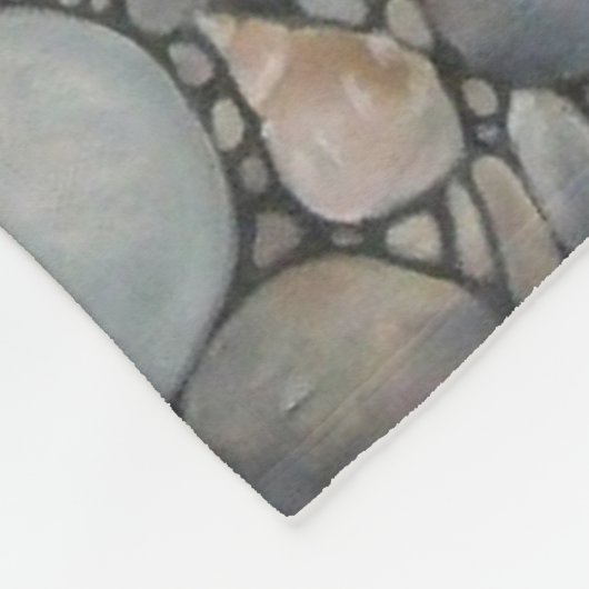 Strandsteine Muscheln Kies Felsen Malerei Fleecedecke (Ecke)