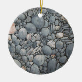 Strandsteine Muscheln Kies Felsen Malerei Keramik Ornament (Vorne)