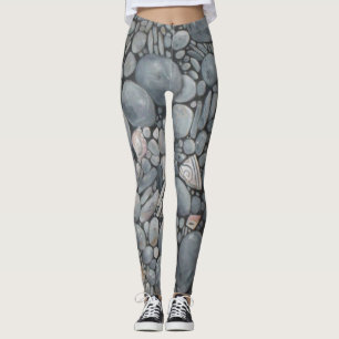Strandsteine Muscheln Kies Felsen Malerei Leggings
