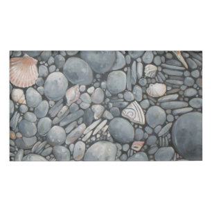 Strandsteine Muscheln Kies Felsen Malerei Namenschild