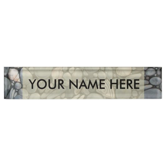 Strandsteine Muscheln Kies Felsen Malerei Namensplakette (Vorderseite)