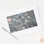 Strandsteine Muscheln Kies Felsen Malerei Rechteckiger Aufkleber (Umschlag)