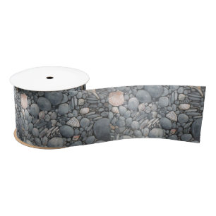 Strandsteine Muscheln Kies Felsen Malerei Satinband