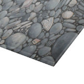 Strandsteine Muscheln Kies Felsen Malerei Schneidebrett (Ecke)