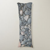 Strandsteine Muscheln Kies Felsen Malerei Seitenschläferkissen (Vorderseite Vertikal)