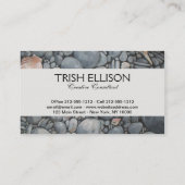 Strandsteine Muscheln Kies Felsen Malerei Visitenkarte (Rückseite)