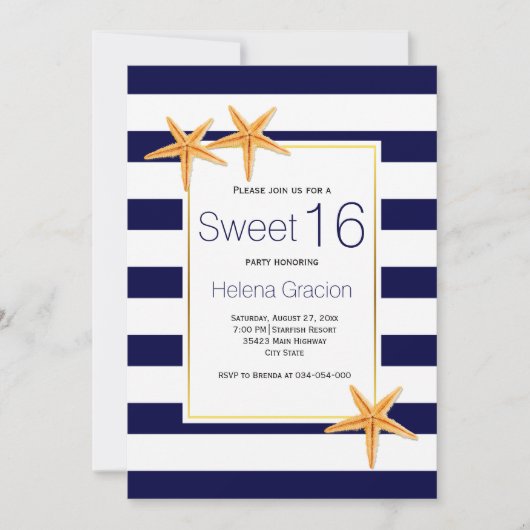 Strandstrand 16 . Geburtstag Geburtstag Einladung (Vorderseite)