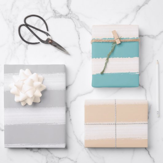 Strandstreifen Geschenkpapier Set (Vorderseite)