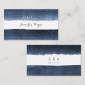 Strandstreifen mit Wasserfarbe Platzkarte Hochzeit (Vorne/Hinten)