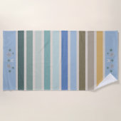 Strandstreifen und Starfish Monogramm Strandtuch (Vorderseite)