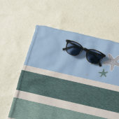 Strandstreifen und Starfish Monogramm Strandtuch (Beispiel)