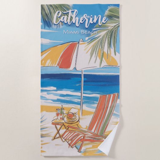 Strandstuhl am Meer Strandtuch (Vorderseite)
