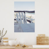 Strandstuhl auf Balkonen Poster (Küche)