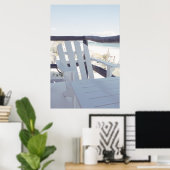 Strandstuhl auf Balkonen Poster (Heimbüro)