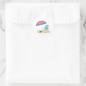 Strandstuhl Runder Aufkleber (Tasche)